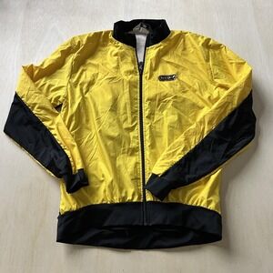 Sugoi Cycling Jacket Mens Large Yellow Black Hi Vis 3M Reflective Windbreaker